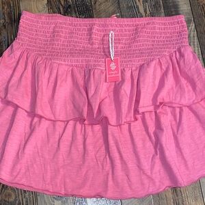 Simply Southern Vibrant Pink Tiered Mini Skirt